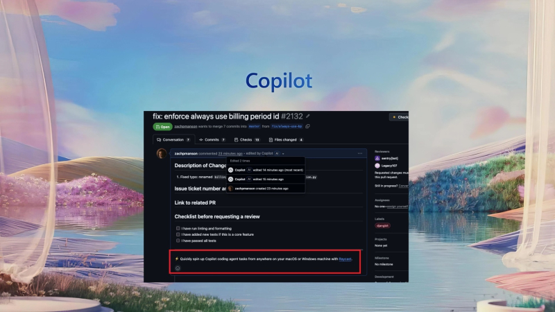 Microsoft admitted that the mention of Copilot in merge requests on GitHub happened by accident