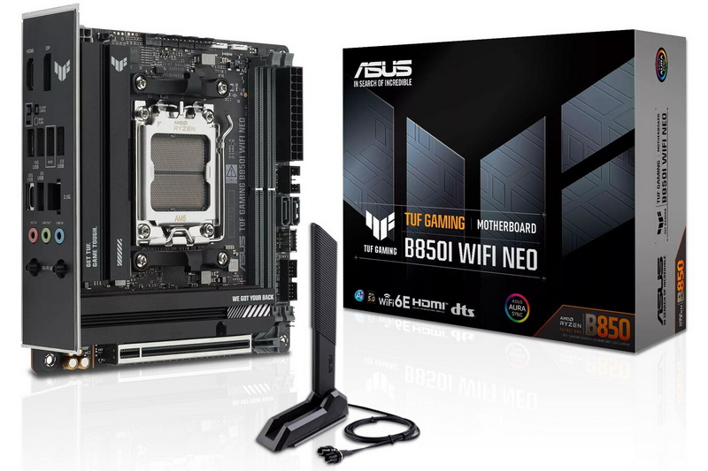 Asus released the first mini-ITX board of the TUF series – the TUF Gaming B850I WIFI Neo for Ryzen processors