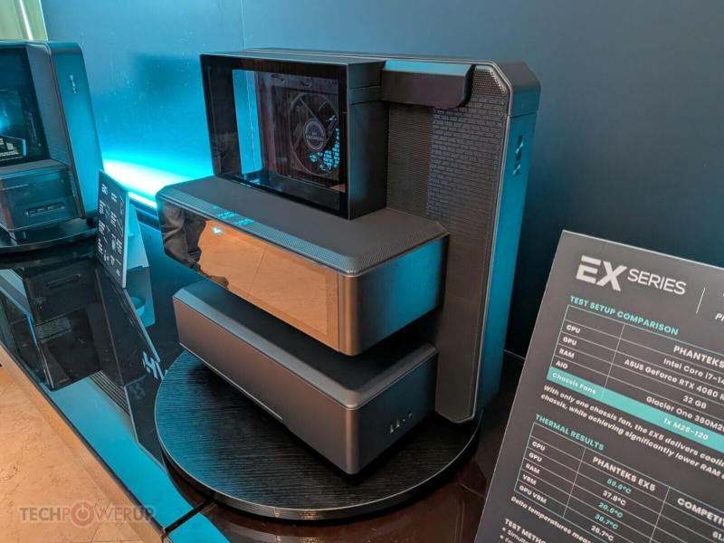 Phanteks showcased a wide range of cases, fans, and power supplies at Computex 2026