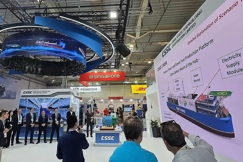 China has built a floating island equipped with nuclear power, wind turbines and hydrogen for future maritime transport