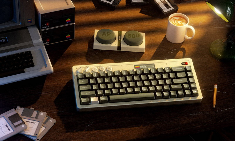 The 8BitDo Retro 68 AP50 mechanical keyboard in retro style costs $500 and is inspired by the Apple II
