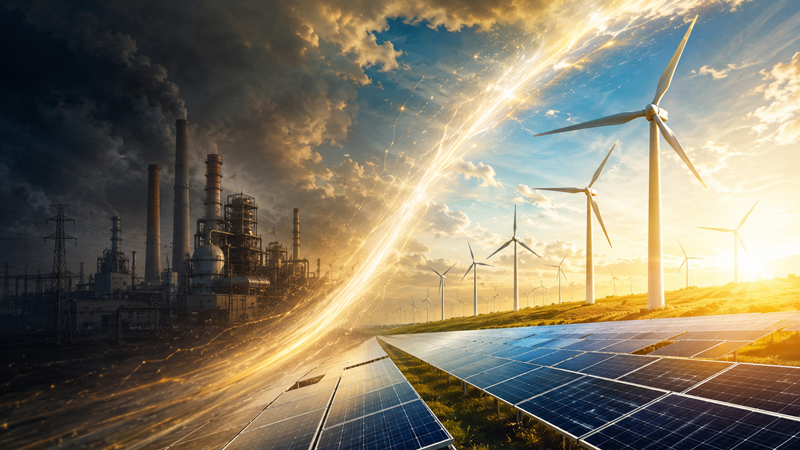 Solar and wind power plants have for the first time surpassed gas plants in electricity generation