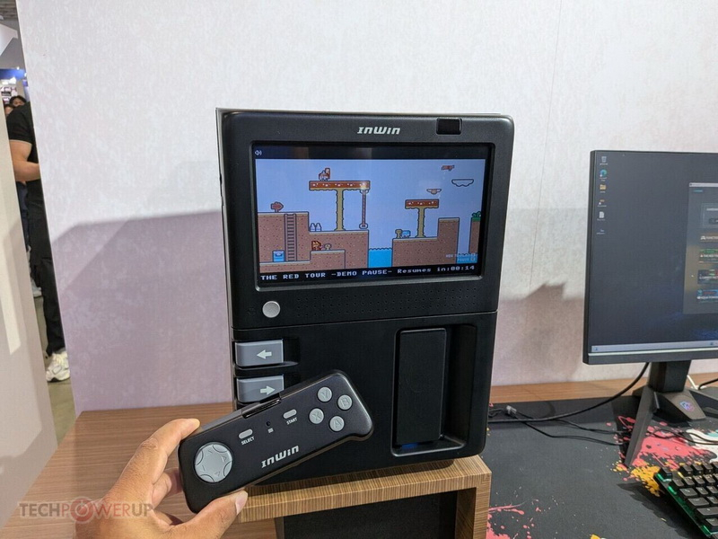 InWin introduced the GX‑285 chassis, equipped with a built-in retro console and a 10‑inch screen