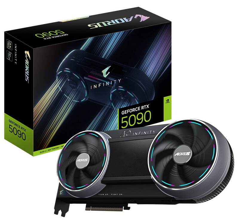 Gigabyte has begun selling the Aorus GeForce RTX 5090 Infinity card, which features a non-standard design and a hidden fan.