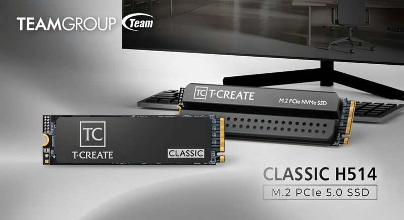 TeamGroup released the SSD T‑Create Classic H514 PCIe 5.0, designed for local AI workloads: capacity up to 4 TB and read speed up to 14 200 MB/s