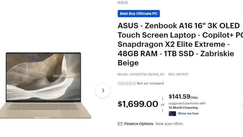 Asus unexpectedly raised the price of laptops with the Snapdragon X2 Elite immediately after the tests were published.