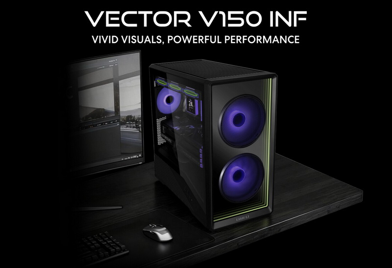 Lian Li introduced the new compact Vector V150 INF case with a “streaming mirror.”